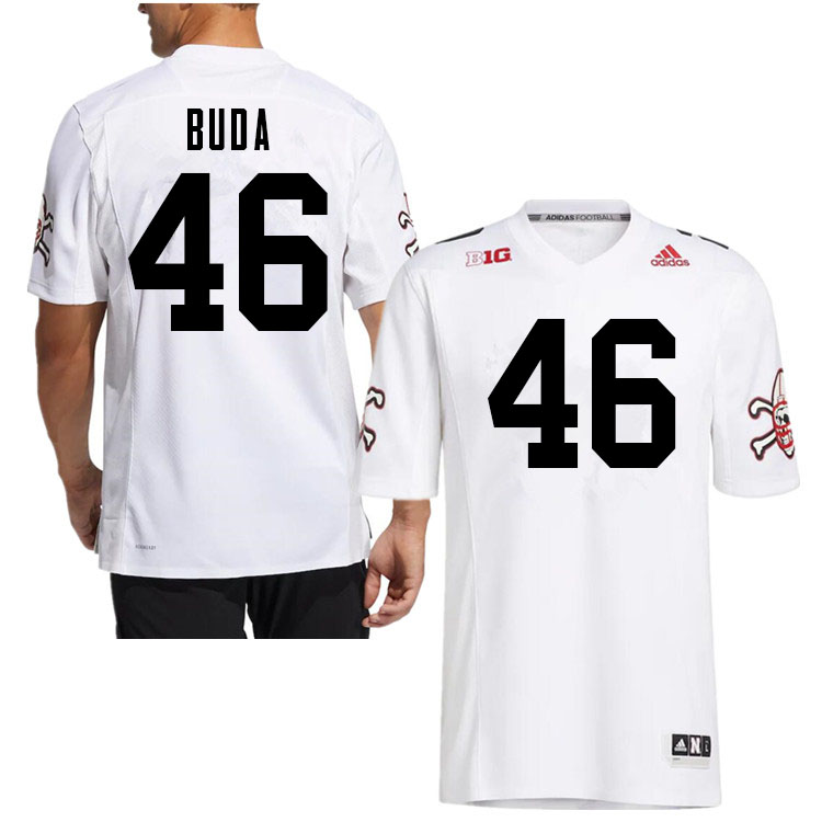 Men #46 Grant Buda Nebraska Cornhuskers College Football Jerseys Sale-White Strategy